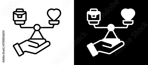 Work Life Balance whiteblack icon