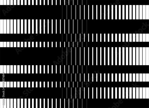 Vector pattern of stripes of black broken lines on a white background. Abstract vector background for covers, advertising, interior