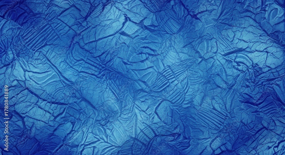 Fototapeta premium A textured blue surface with a pattern of ridges and grooves.