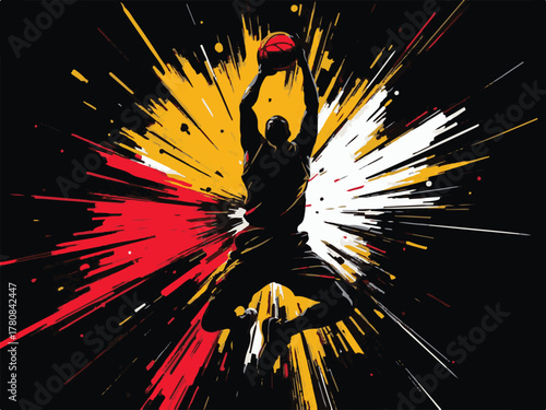 Basketball Dunk Vector Illustration