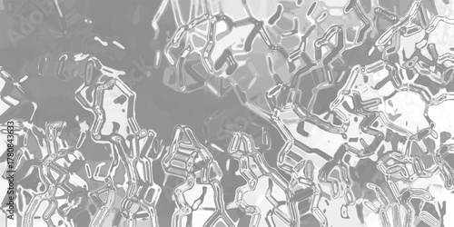 Abstract grayscale background with a fluid, organic, and slightly distorted crystalline appearance, showcasing intricate patterns and light reflections