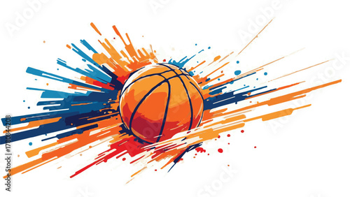 Abstract Basketball in Motion Illustration