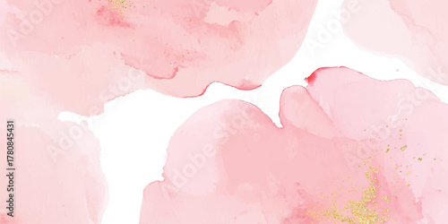 Abstract pink watercolor texture on paper with splashes for a love-themed design illustration background