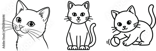 Cat liner icon. Vector illustration.