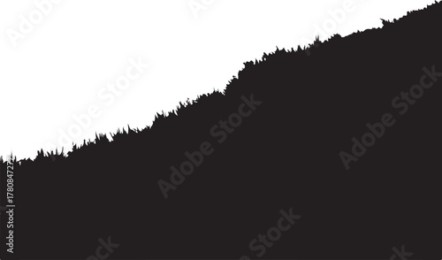 Black silhouette of grass against white background