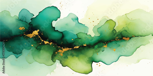 Abstract watercolor blue earth map illustration with grunge ink texture on paper