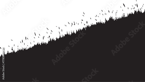 Black silhouette of grass on white background vector