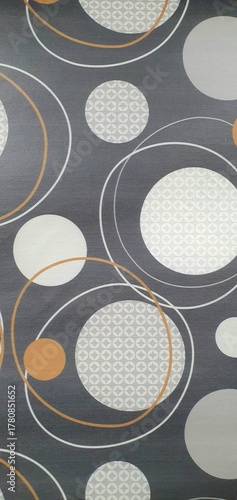 Geometric background texture with circles. Fabric texture with a geometric circle pattern.