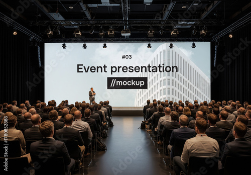 Business conference stage mockup