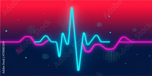 Electrocardiogram (ECG) heartbeat line graph on medical monitor showing a health pulse wave