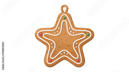 Gingerbread Star Ornament: A delicious gingerbread star ornament, adorned with intricate icing details and colorful sprinkles, perfect for adding festive cheer to any holiday season.