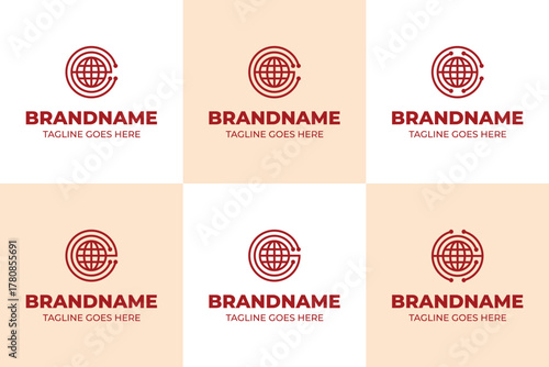 Letters CE CG CH EC GC HC Global Technology Logo, symbolizing innovation, connectivity, and worldwide reach