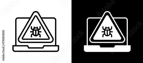 Virus Alert whiteblack icon