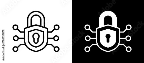 Cyber Defense whiteblack icon