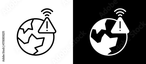 Network Alert whiteblack icon