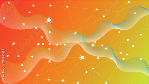 abstract tech network connection dots. Geometric background with abstract mesh. Web. Big data. glowing winter holiday decoration vector backdrop. White background with plexus lines. Colorful abstract.