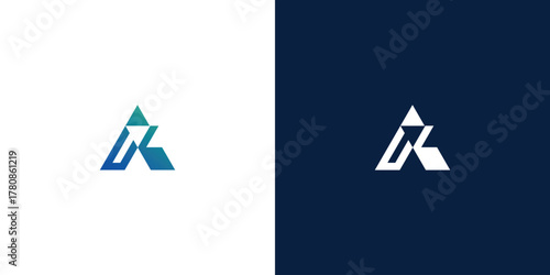 letter a colorful technology logo vector design