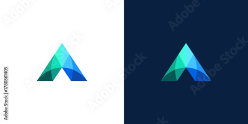 letter a colorful technology logo vector design