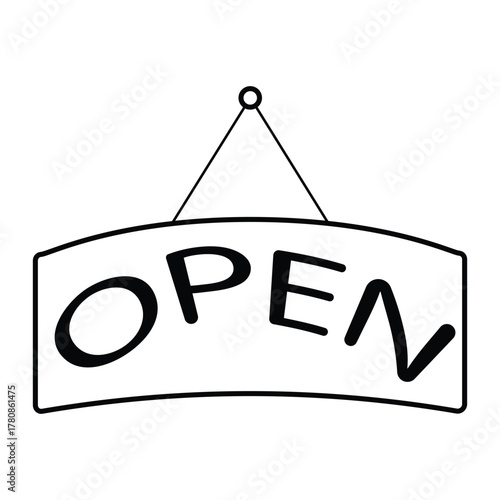 Open Signboard Vector Icon