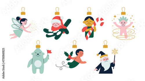 Ornamental Wonders: A collection of delightful ornaments, each a unique design. These vibrant embellishments bring festive cheer and add a touch of whimsy to any holiday display.