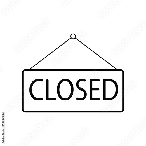 Closed sign icon on white background
