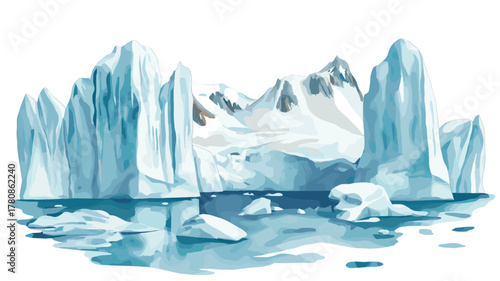 El Calafate. El Calafate hand drawn watercolor illustration