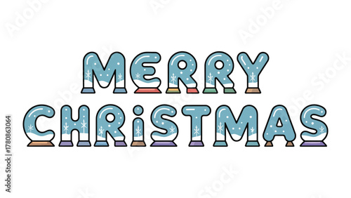 Merry Christmas: Festive Text: A seasonal message exuding the warmth and joy of the holiday. Featuring the greeting 'Merry Christmas' in a playful, colorful style.