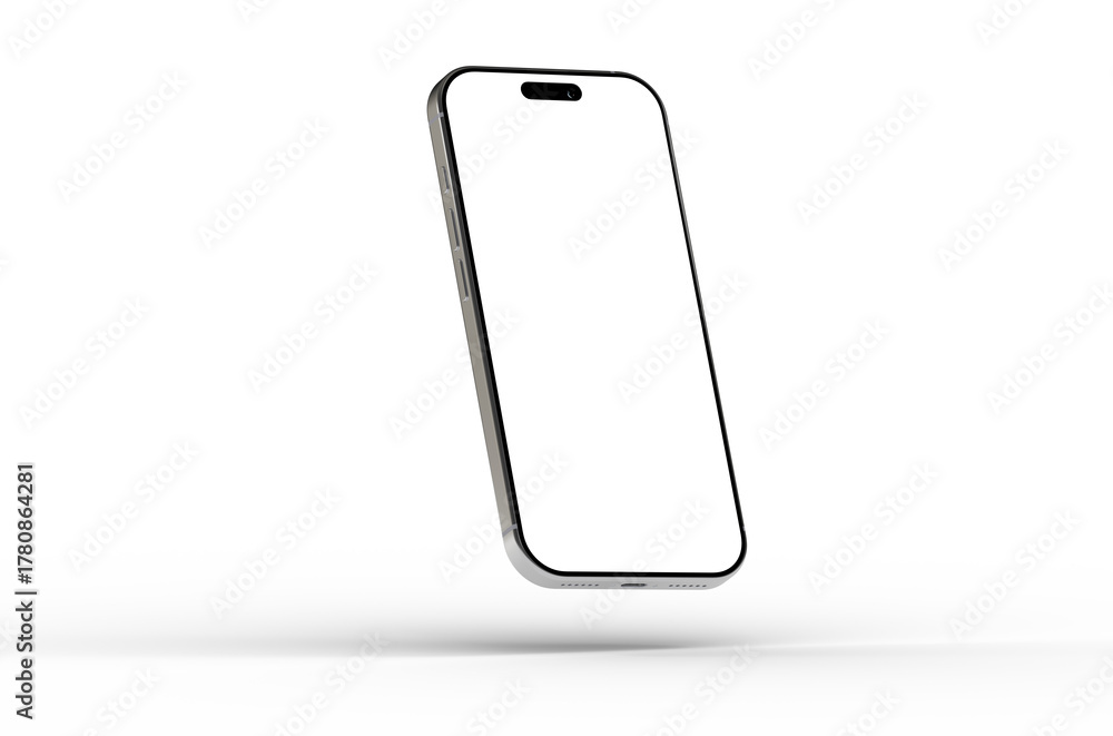 Fototapeta premium High-quality image of a modern smartphone with a blank screen, perfect for app presentations or website mockups.