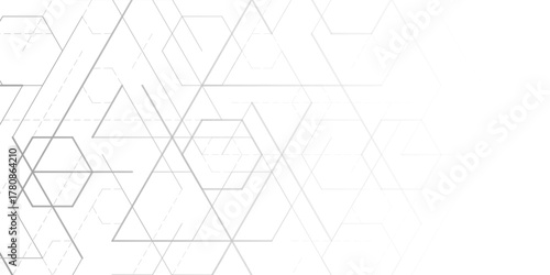 Technological white background. Abstract background of hexagons. Futuristic digital hi-technology banner. Vector illustration.