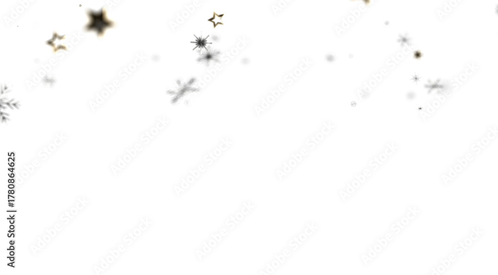 Fototapeta premium Sparkling winter background with gold stars and snowflakes. Perfect for holidays, celebrations, and winter themes.