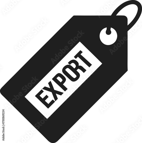 Clean graphic design of a red tag icon with a hole on a white background