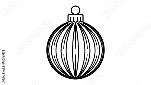 Holiday Ornament : A beautifully illustrated single ornament , ideal for seasonal festive decoration. This clean graphic perfectly encapsulates the spirit of the holidays.