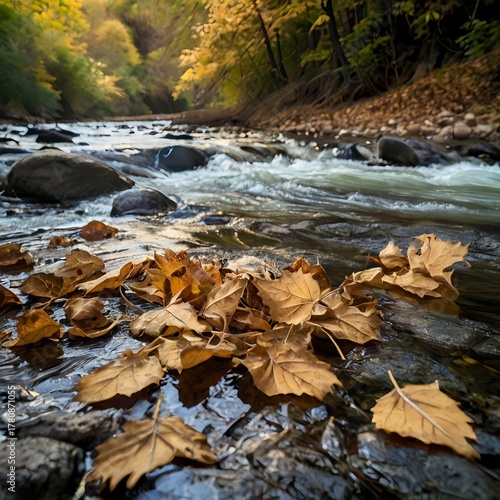 autumn forest stream