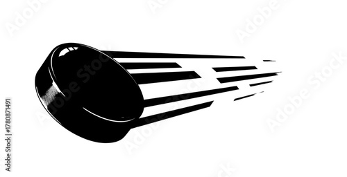 Canvas Print Hockey puck with speed motion effect