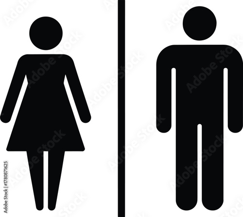 Man and woman icon set sign illustration for bathroom facilities
