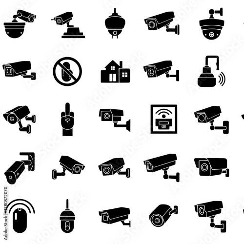 Security camera icons collection