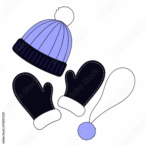 Winter hat and mittens