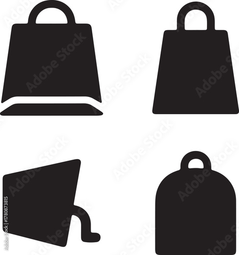 Shopping Discount Deal Bag Vector: Black Friday Sale Silhouette Icons Set Digital Graphic Art Bundle.