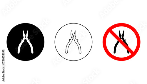 Black and white plus icons in filled, outline, and banned circular versions. Represents addition, positive, and restriction concepts