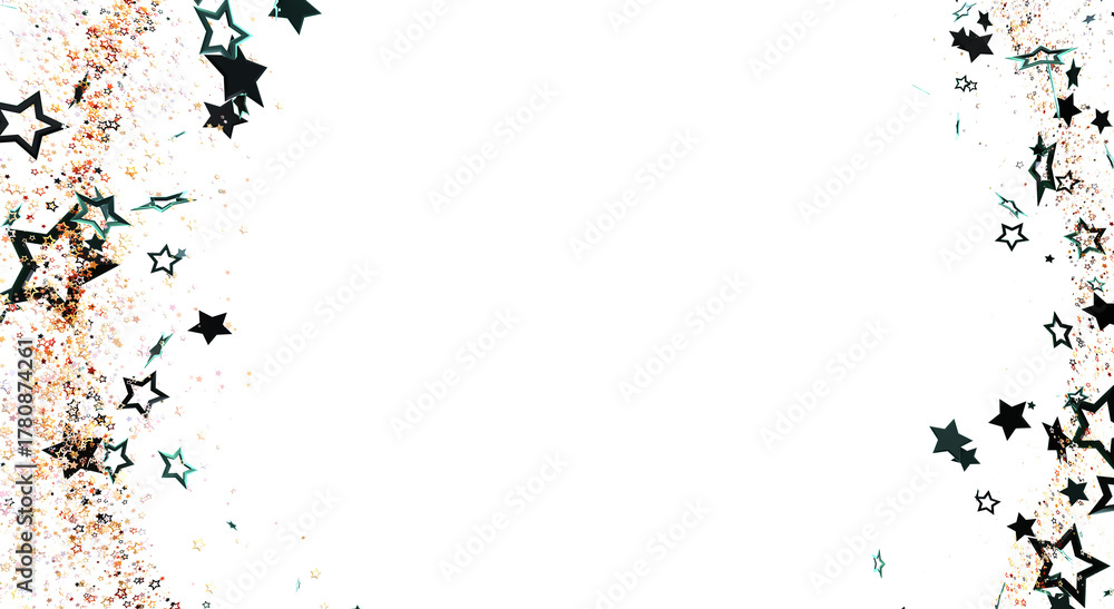 Obraz premium Decorative abstract background featuring stars and specks with a clean white space perfect for various projects. Ideal for design and presentati