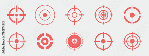 target icons including bullseye, crosshairs, and precision markers for shooting, archery, navigation, and other design projects requiring accuracy and focus illustrations.