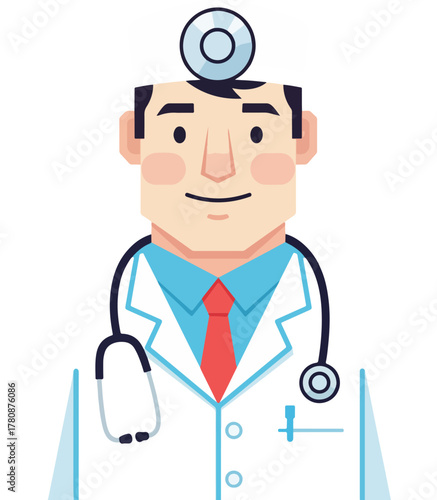 flat vector illustration of a doctor
