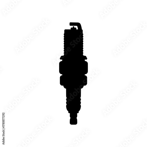 Spark plug silhouette vector flat illustration design.