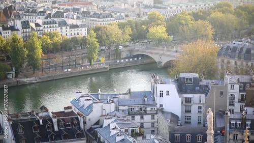 Autumn view of Ile Saint-Louis and the Seine River in Paris