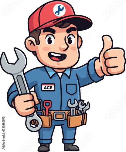 mechanic character illustration