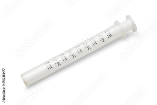 Measuring syringe for children's medicines isolated on transparent background