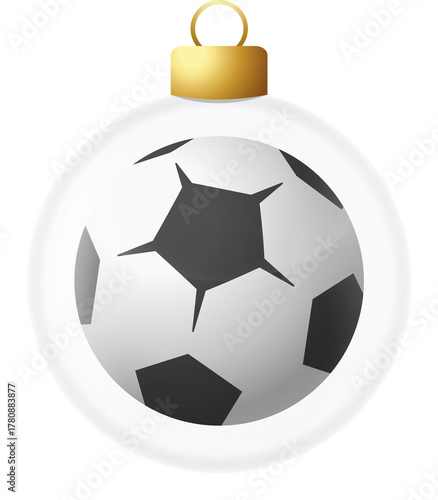 football christmas glass hanging ball