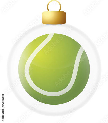 tennis christmas glass hanging ball
