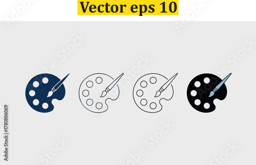 Paint icon vector isolated on white background. Paint brush vector icon. Paint roller icon.colours, improvement, job, signs, silhouette, 