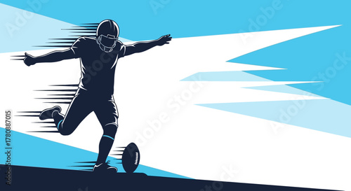 American Football Kicker Illustration for Sports Designs and Advertising